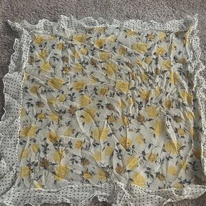 Floral 100% Silk Dot Scarf